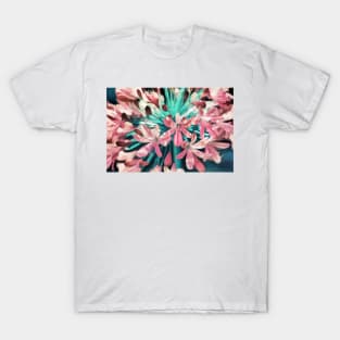 Sunny Agapanthus Flower in Pink & Teal T-Shirt